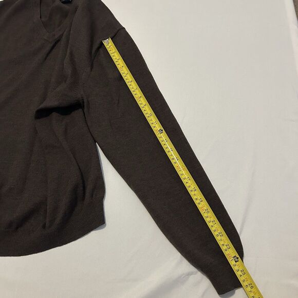 Brooks Brothers 365 Merino Wool Sweater V Neck Pullover Brown - Mens Large - Picture 9 of 10